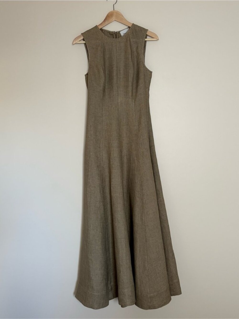 NEW Reformation Cecilia Linen Sleeveless Maxi Dress Dark Oatmeal Tan | US 4 UK 8 - Picture 6 of 14
